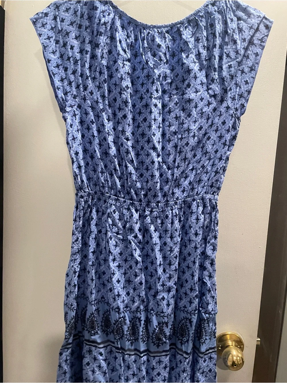Old Navy Blue Printed Cap-Sleeve Dress size S - Picture 4 of 5